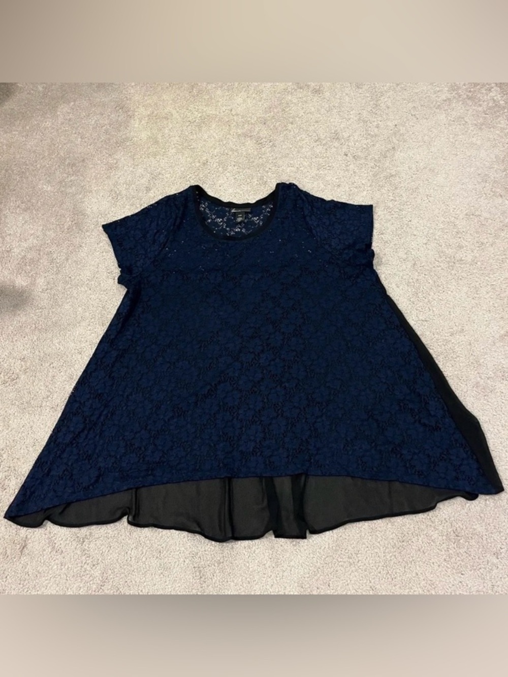 Lane Bryant Sheer Yoke Lace Blouse